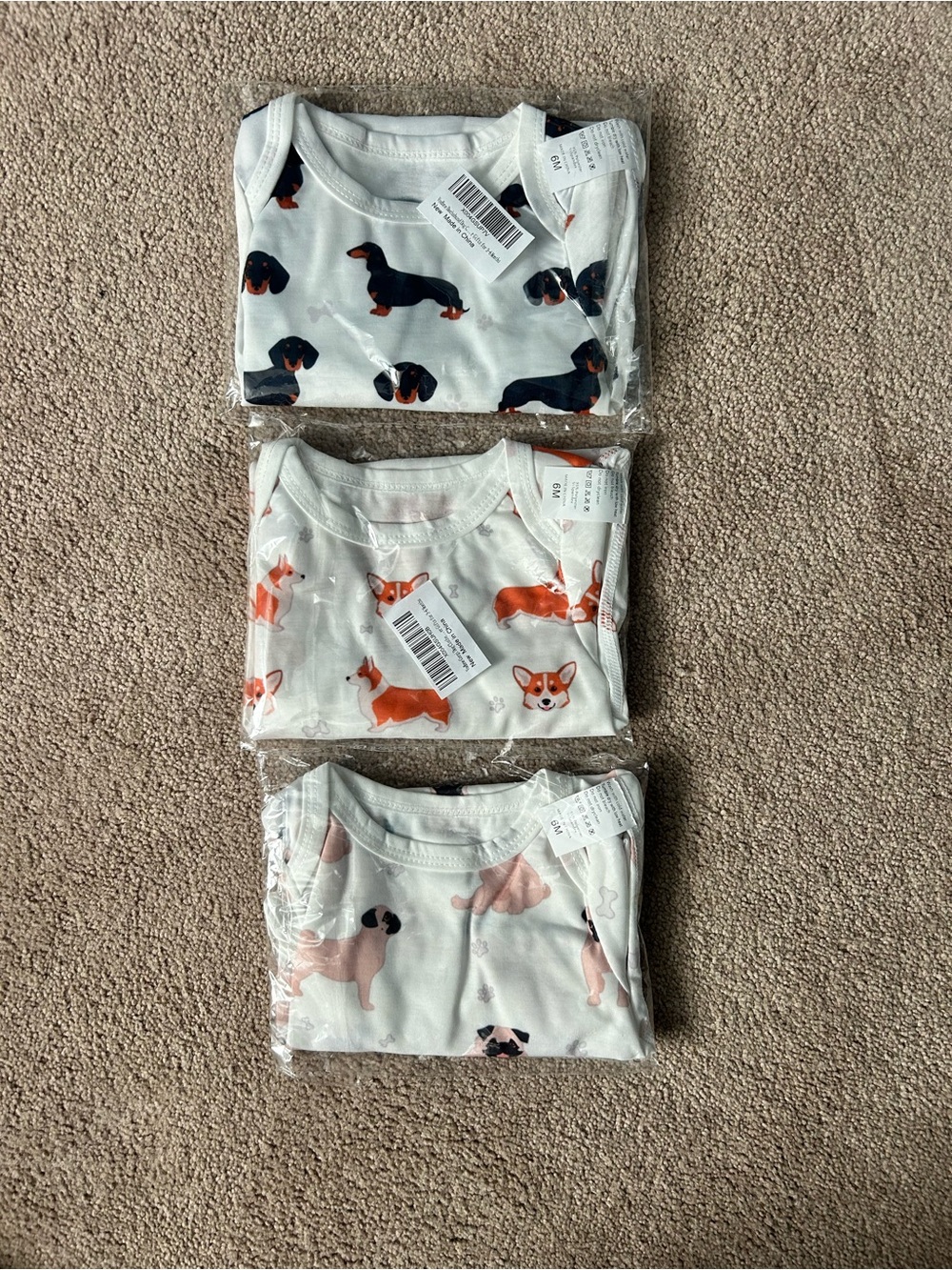 NWT Infants Short Sleeve Oneies- Pack of 3